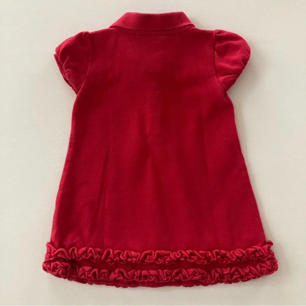 Ralph Lauren Baby Girl 12 Months Red Polo Ruffle Dress